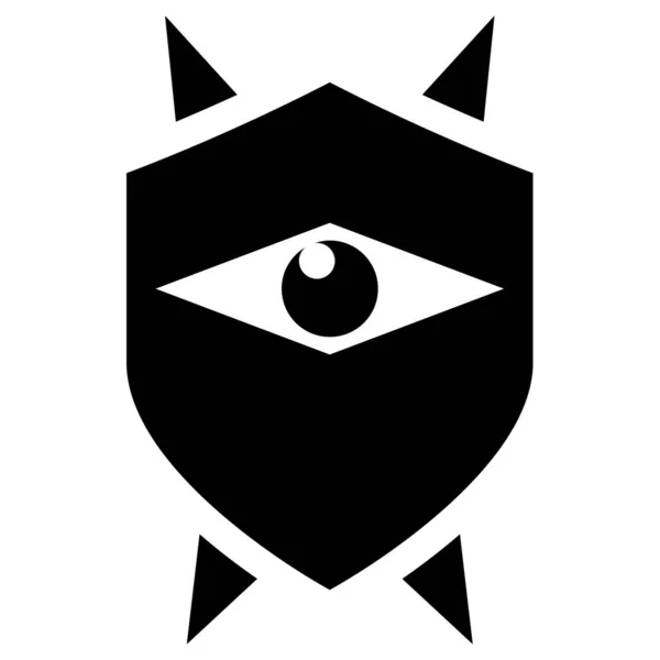 Shield Zelda Eye Icon Vector Illustration — 스톡 벡터