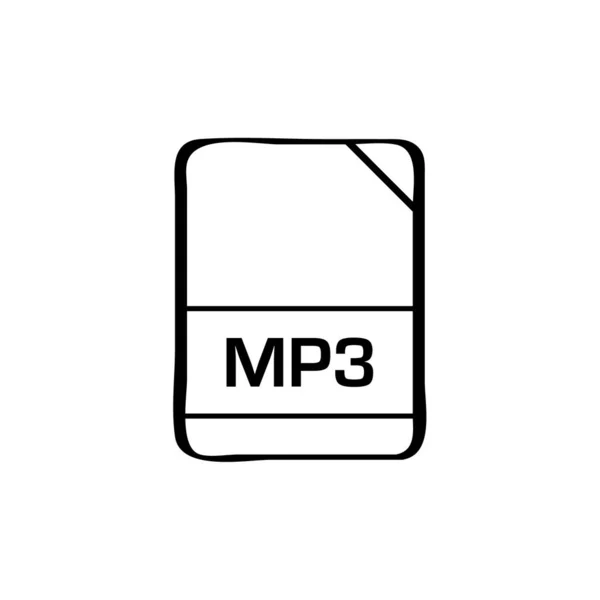 Mp3 Soubor Ikona Vektorové Ilustrace Jednoduchý Design — Stockový vektor