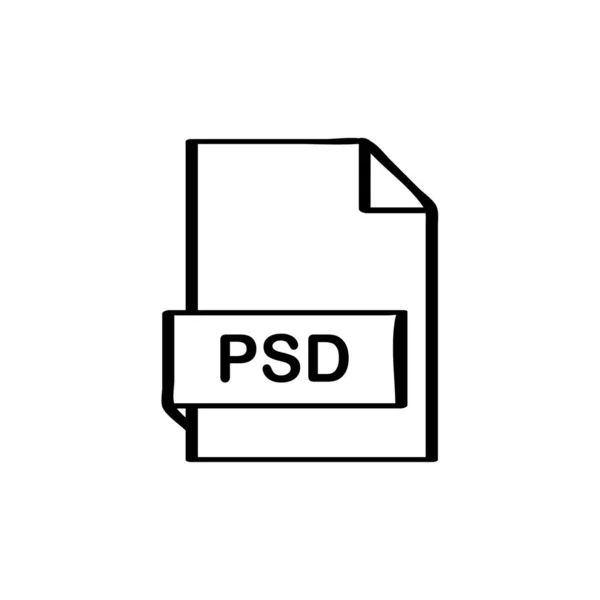 Icona Formato File Psd Disegno Semplice Illustrazione Vettoriale — Vettoriale Stock