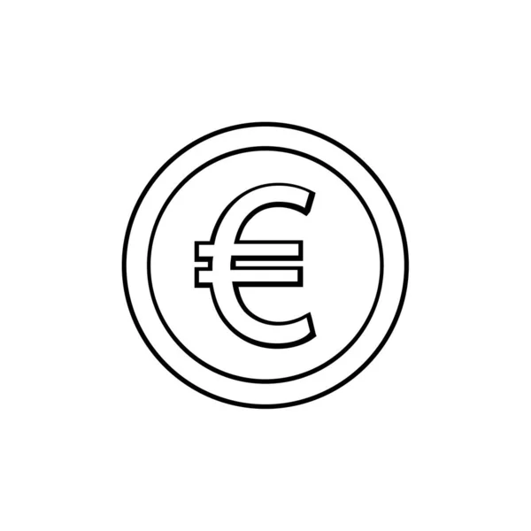 Euromynt Pengar Valuta Symbol Vektor — Stock vektor
