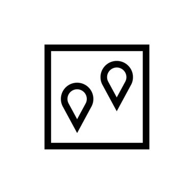 Web ve mobil uygulama tasarımınız için beyaz arkaplanda izole edilmiş konum simgesi vektörü, harita logosu konsepti