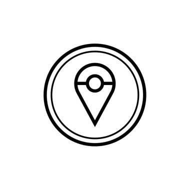 Web ve mobil uygulama tasarımınız için beyaz arkaplanda izole edilmiş konum simgesi vektörü, harita logosu konsepti