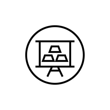 Altın çubuk simgesinin vektör illüstrasyonu 