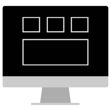 Bilgisayar. Web simgesi basit illüstrasyon