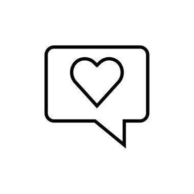 Valentine İleti ikonu vektör illüstrasyonu