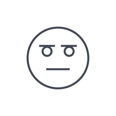 Düşünen yüz simgesi vektör illüstrasyonu