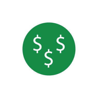 Dolar para simgeleri simgesi, vektör illüstrasyonu 