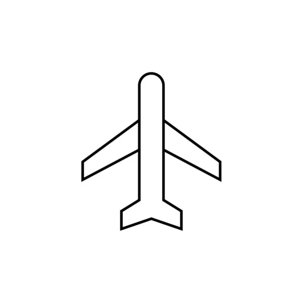 Plane Vector Thin Line Icon — Stock Vector