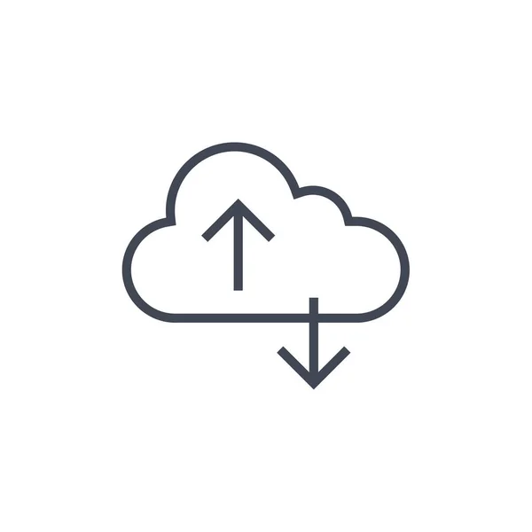 Cloud Computing Vector Icon Cloud Computing Editable Stroke Cloud Linear — Stock Vector