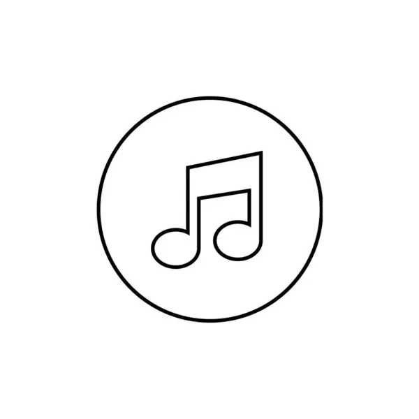 Icône Note Musique Dans Style Ligne Mince — Image vectorielle