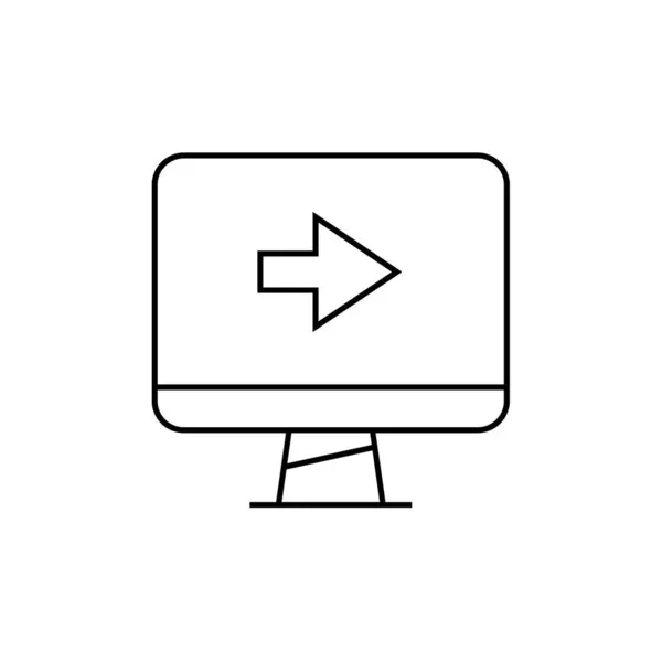 Számítógép Monitor Nyíl Ikon Vektor Illusztráció Tervezés — Stock Vector