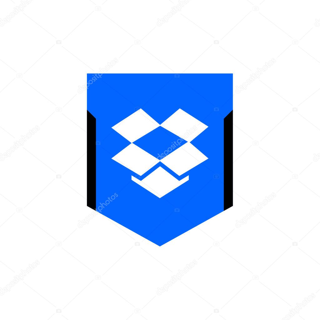 Dropbox social media corporate logo. vector graphic illustration.