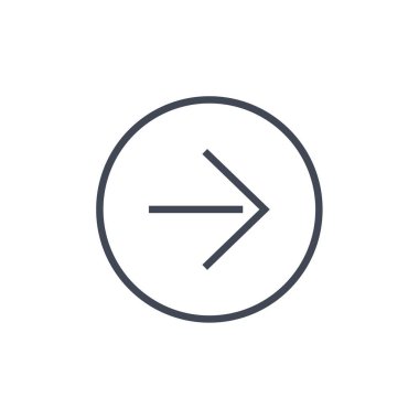 Sağ ok simgesi basit vektör illüstrasyonu