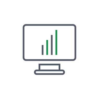 bilgisayar monitörü ikon vektör illüstrasyonu