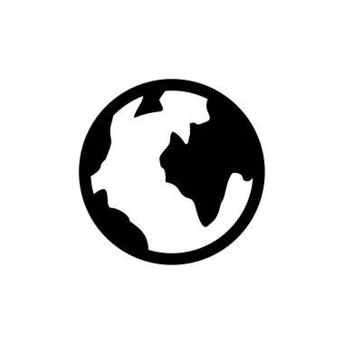 dünya vektörü, katı doldurulmuş simge tasarımı 