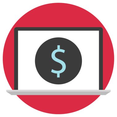 çevrimiçi bankacılık düz vektör simgesi 