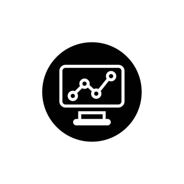 Moda biçimi izole edilmiş arkaplanda bilgisayar simgesi üzerine iş grafiği 