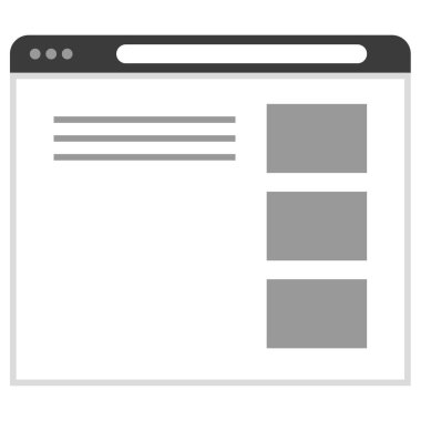 İnternet tarayıcı sayfası. ui ux 'nun basit tasarımı  