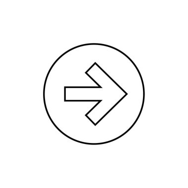 Beyaz arkaplanda vektör, ok simgesi 