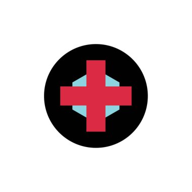 Artı vektör düz renk simgesi 