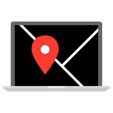 Navigasyon iğne işareti basit simge, vektör illüstrasyonu