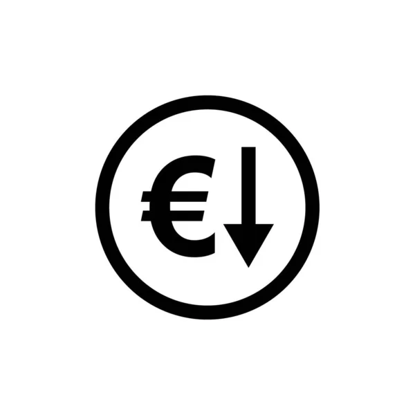 Ícone Vetor Moeda Euro Estilo Design Plano — Vetor de Stock