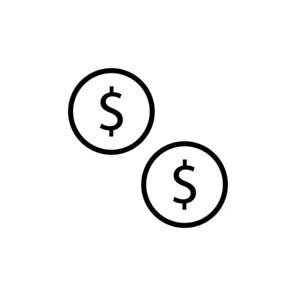 Ícone Moeda Dólar Símbolo Dinheiro Ilustração Vetorial — Vetor de Stock