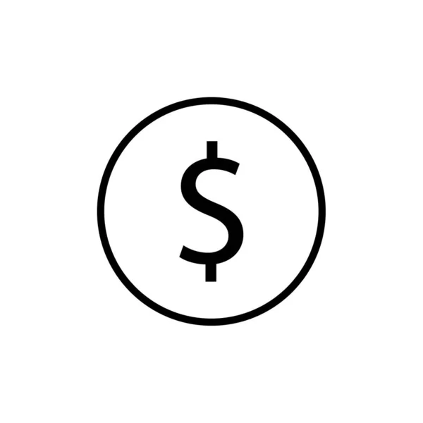 Dólar Moneda Icono Vector Diseño — Vector de stock