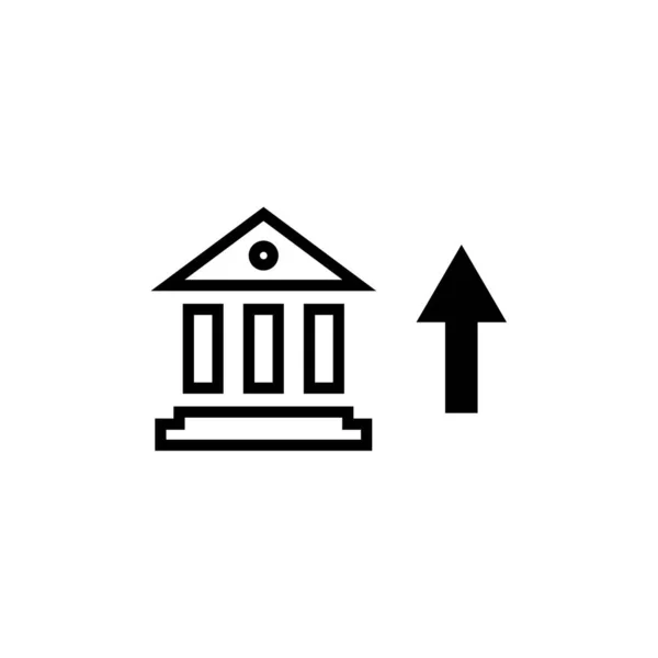 Τράπεζα Διανυσματικό Εικονίδιο Λευκό Φόντο — Διανυσματικό Αρχείο