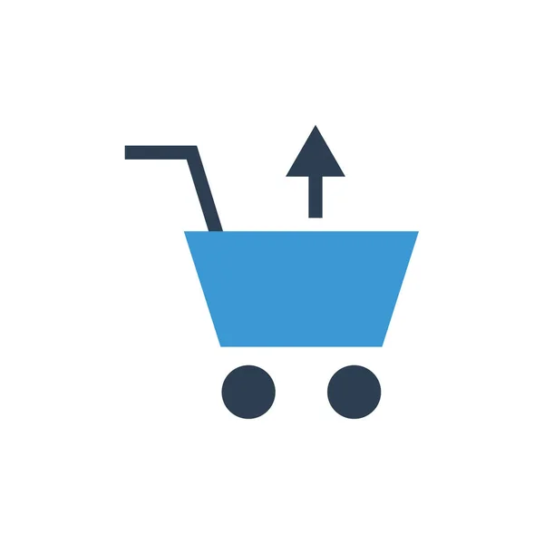 Shopping Cart Flat Icon Vector Illustration — Stock Vector