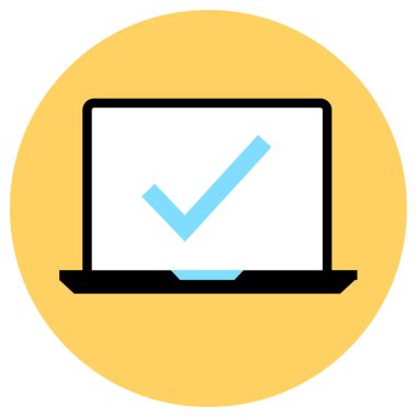 Dizüstü bilgisayar simgesi vektör çizimi