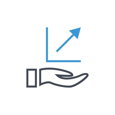 El ele tutuşan ok simgesi. İş konsepti. izole vektör illüstrasyonu