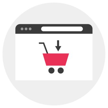 Çevrim içi Tarayıcı. Web simgesi basit illüstrasyon