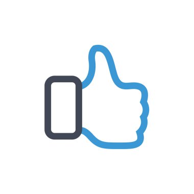 Düz bir şekilde başparmağınızı kaldırın. vektör illüstrasyonu      