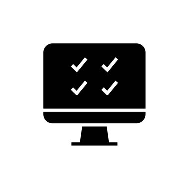 bilgisayar monitörü ikon vektör illüstrasyonu