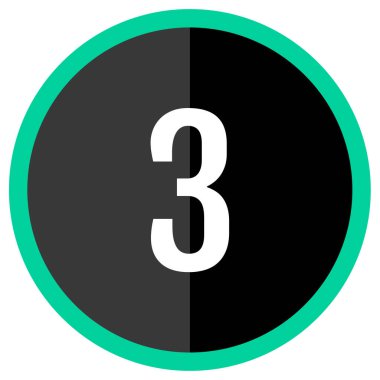 number 3 icon. flat vector illustration            