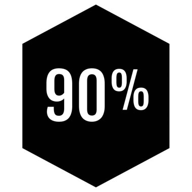 Yüzde 90 simge vektör illüstrasyonu