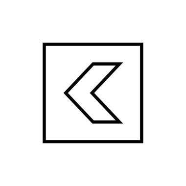 Sol ok simge vektör çizim 