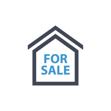 Satılık ev ikonu. vektör illüstrasyonu 