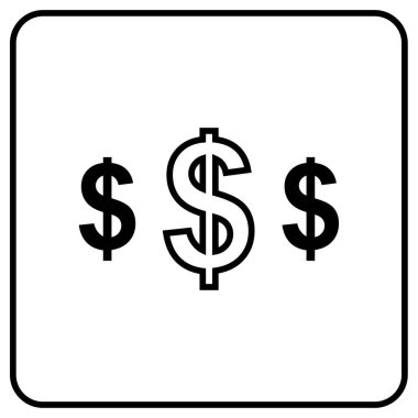 Dolar simgesi, vektör illüstrasyonu 