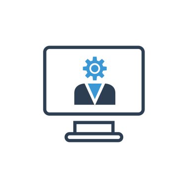 bilgisayar vektörü ince çizgi simgesi