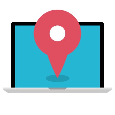 Gezinti PIN basit simgesi, vektör çizim