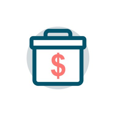 Para çantası ikon vektörü. İnce çizgi işareti. izole edilmiş sınır sembolü çizimi