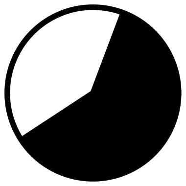 Tek bir siyah ve beyaz daire simgesinin vektör çizimi