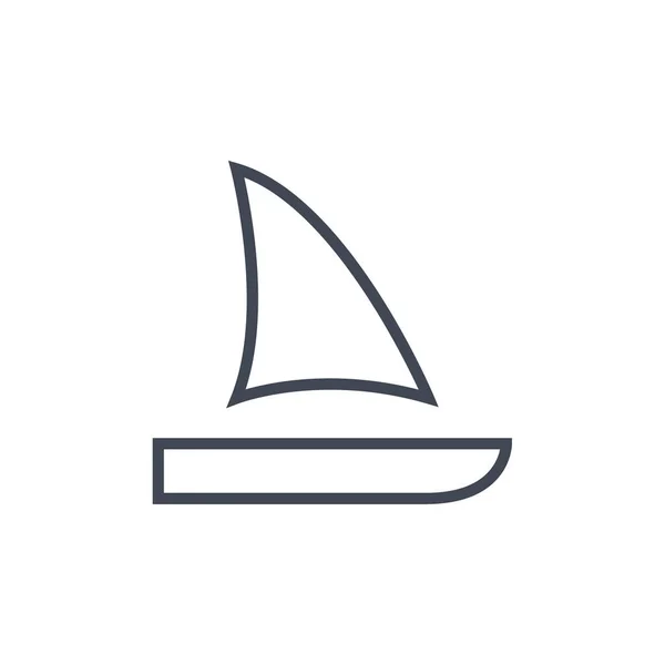Segelboot Linie Stil Ikone Vektor Design — Stockvektor