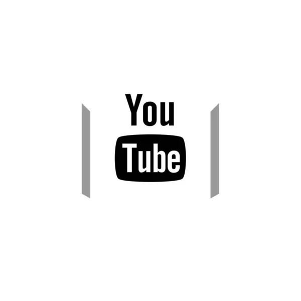 Youtube Illustration Vectorielle Icône Simple Vidéo Concept Multimédia — Image vectorielle