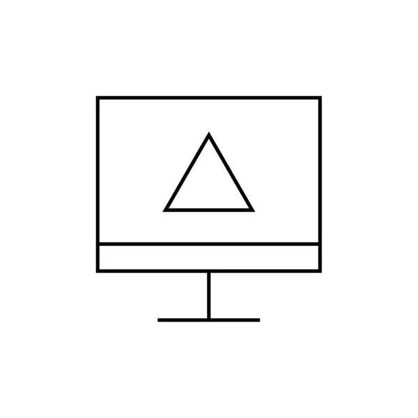 Obrazovka Počítače Ikonou Šipky Vektorová Ilustrace — Stockový vektor