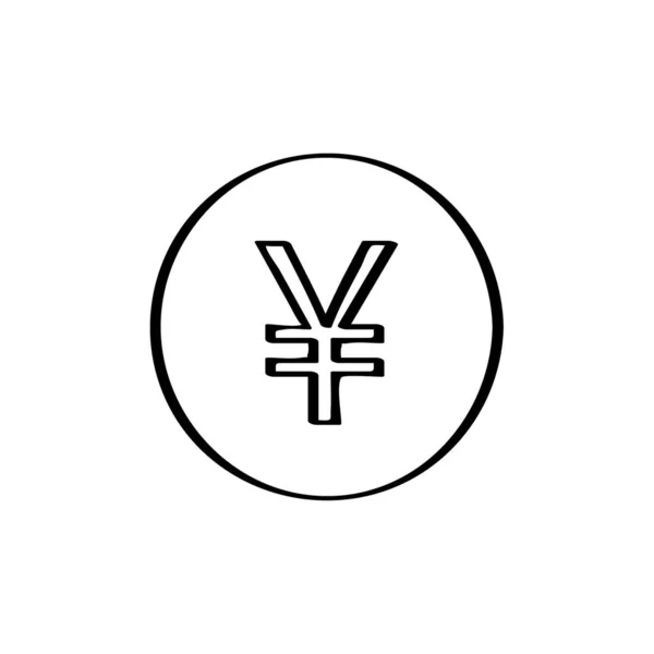 Yen Ikonen Isolerad Vektor Vit Bakgrund Platt Vektor Symbol Design — Stock vektor
