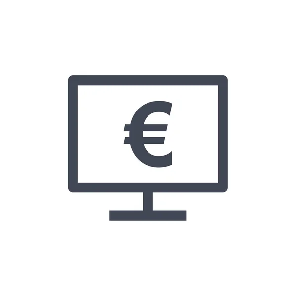 Ikona Glifu Wektorowego Euro Płaska — Wektor stockowy