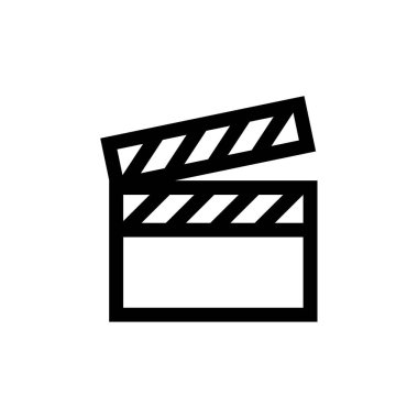 Film alkışlama tahtası ikon vektörü. Klaket levhası. izole edilmiş sınır sembolü çizimi 